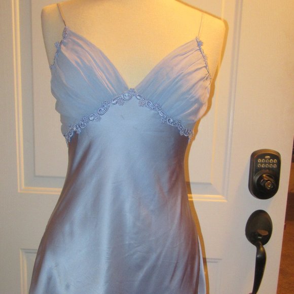 Victoria's Secret Other - Y2K Vintage Victoria's Secret Gold Label Silk Periwinkle Chemise Size Petite